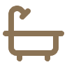 Bathtub with shower icon.