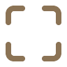 Icon of four L-shaped corner brackets, often used to define an area or represent dimensions.
